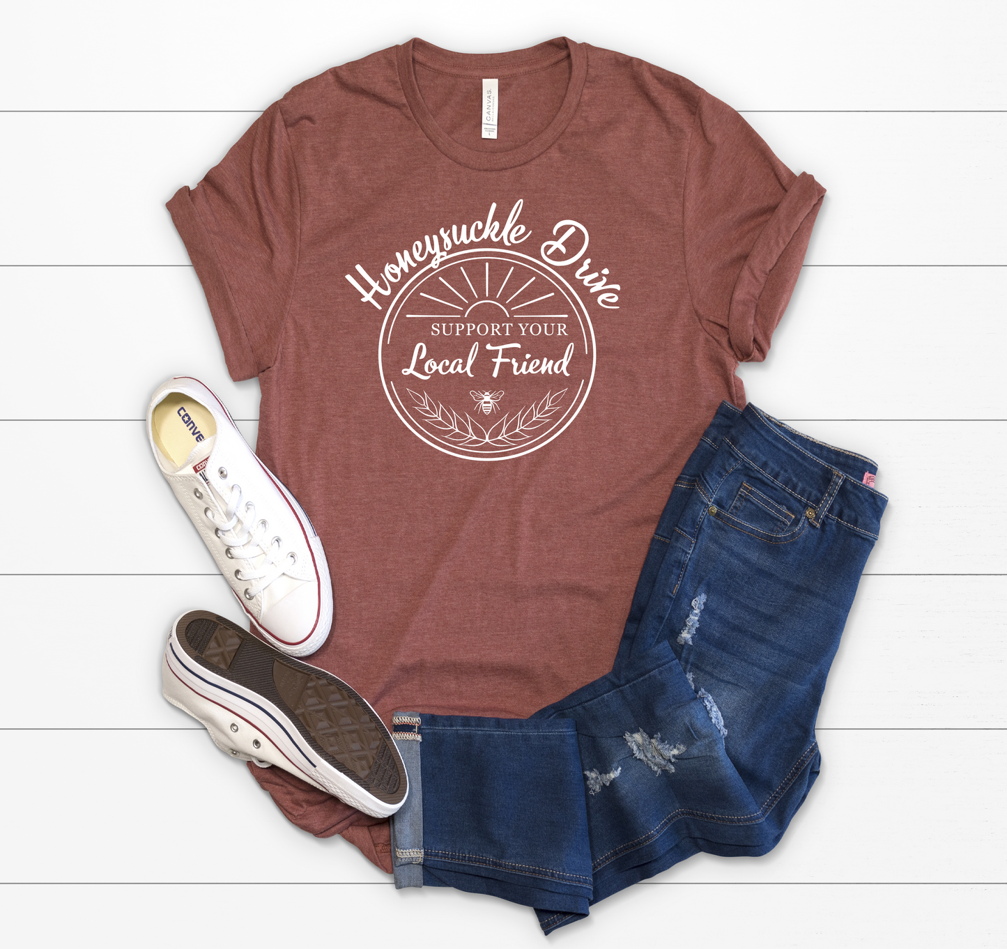 Honeysuckle Drive Support Your Local Friend Short Sleeve
