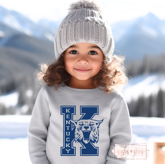 Kids "K" Mascot- Sport Gray